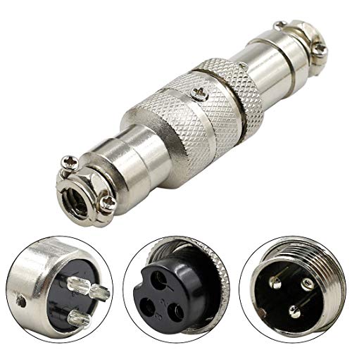 Conector de aviación GX16-3P metálico 3 pines impermeable miniatura 3