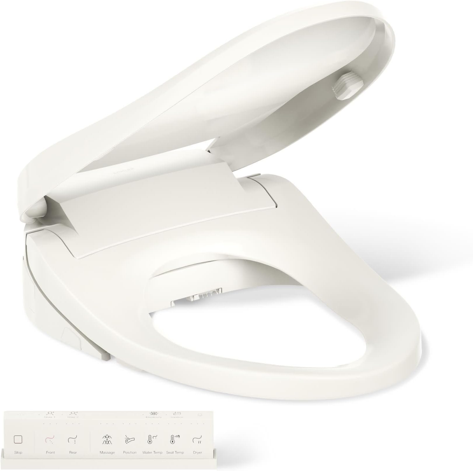 8298-CR-96 PureWash E820 Elongated Bidet Toilet Seat, Heated Bidet, Bidets for Existing Toilets with Remote Control, Biscuit
