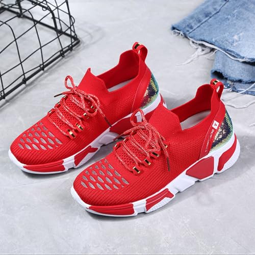 Baskets traditionnelles rouges pour femmes chaussures de sport à lacets - 2