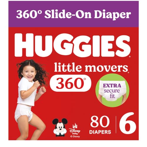 Huggies Little Movers HuggFit 360 Diapers Size 6, 80 Count - image 1