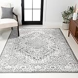 JONATHAN Y Modern Vintage Medallion Light Gray Indoor Area Rug, 8x10, Country, Floral, Easy-Cleaning for Living Room, Bedroom, Kitchen, Pet Friendly, Non-Shedding (MDP100A-8)