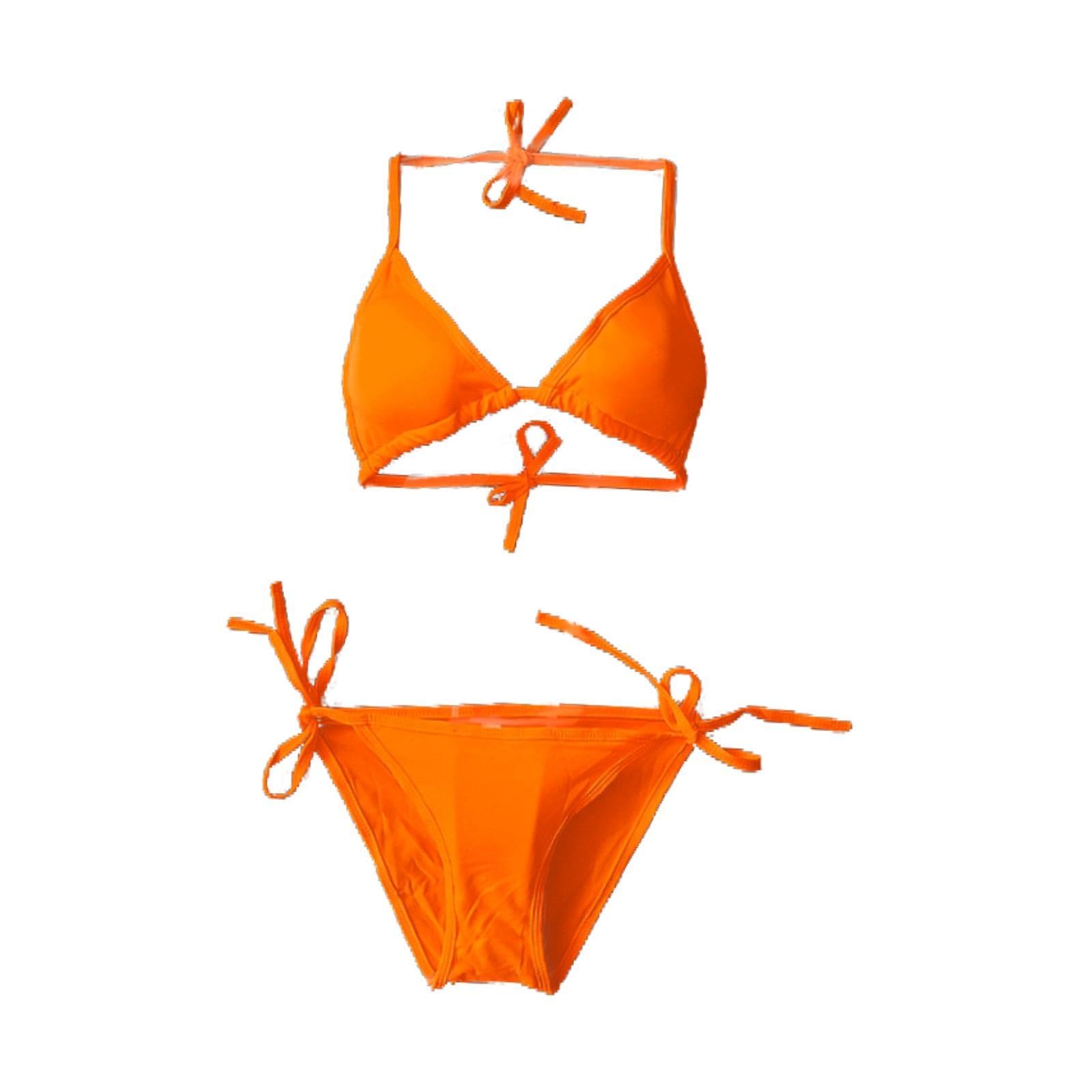 Womens Set Summer Versatile Women's Swimsuit for Club Swimming Pool Beach orange