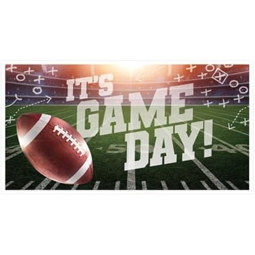 It's Game Day Multicolor Football Banner - 65 x 33.5 (1 Piece) | Multicolor Party Banner for Sport-Themed Parties & Events
