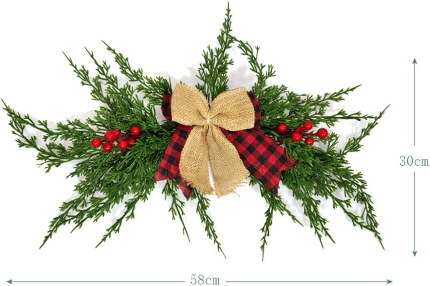 Christmas Swag Creative Christmas Lintel Swag Artificial Christmas Floral Swag Pine Needles Decoration Swag Christmas Greenery Garland for Party Decoration (C)