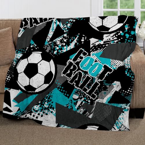 CozyRest Fleece Throw Flannel Blanket Football Doodle Style Printed Pattern Sherpa Fleece Bed Blanket Soft and Warm Fleece Throw Flannel, Blanket for Kids Teens Adults and Bed Couch 27x39 inch