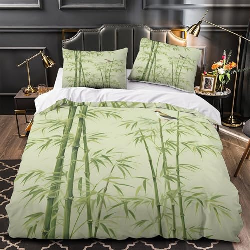 Linge de lit microfibre de qualité supérieure effet 3D forêt de bambous - 2
