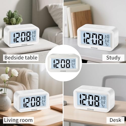 Image of Travel Digital Alarm Clock,Battery Operated with Backlight, Indoor Temperature, Desk Small Clock,Snooze Model,12 /24H Display for Bedrooms Heavy Sleepers Kids Travel Bathroom