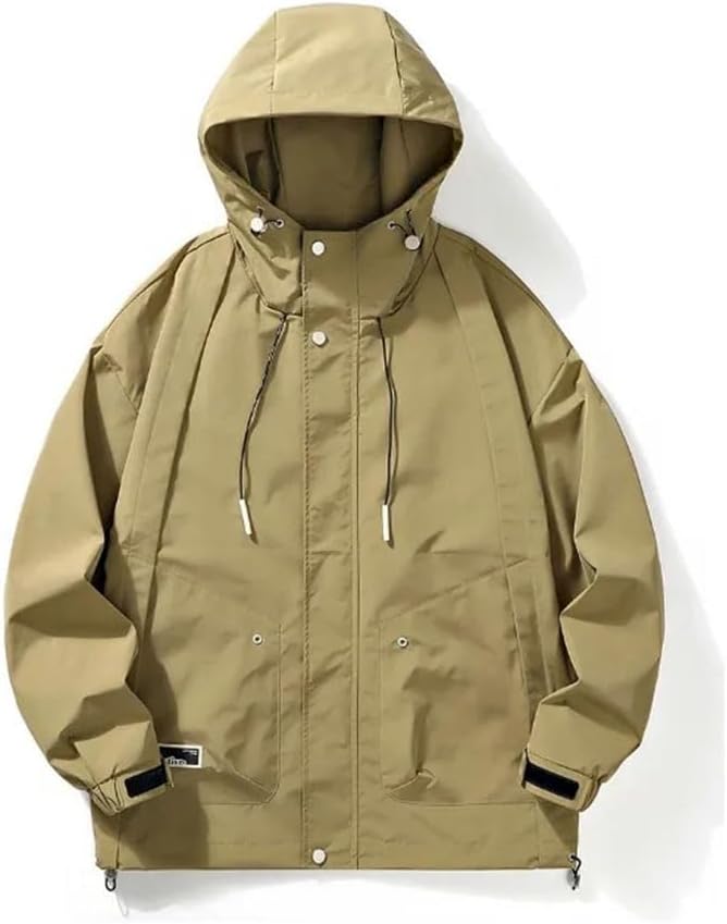 Men's Casual Hooded Waterproof Trenchcoats Outdoor Camping Hiking Travel Breathable Jackets