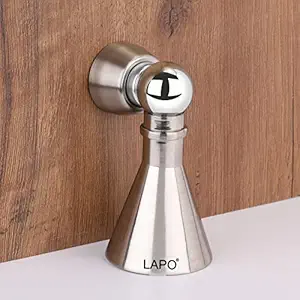 LAPO Heavy Duty Stainless Steel 5 inch Door Magnet Stopper Soft-Catch | Door Stop | Door Magnets to Hold Door | Door Magnet 360' Angle Hold with Screw Fitting (Matt Finish) Pack of 1