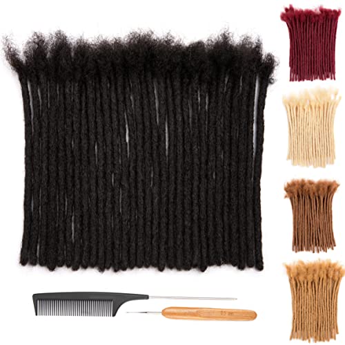 Daixi 0.8Cm Thickness 8-18 Inch 30 Strands And 0.4 0.6Cm Options 100% Real Human Hair Dreadlock Extensions For Man/Women Full Head Handmade Permanent Loc Extensions Bundles Can Be Dyed Bleached Curled And Twisted Including Free Needles And Comb #TOP21