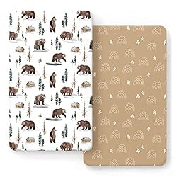 GRSSDER Stretchy Crib Sheets 2 Pack for Baby, Ultra Soft