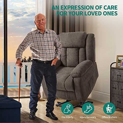Yitahome Power Lift Recliner Chair For Elderly, Lift Chair With Heat And Massage, Ergonomic Fabric Recliner Chair Sofa With 2 Side Pockets & Remote Control For Living Room (Coffee) #TOP3