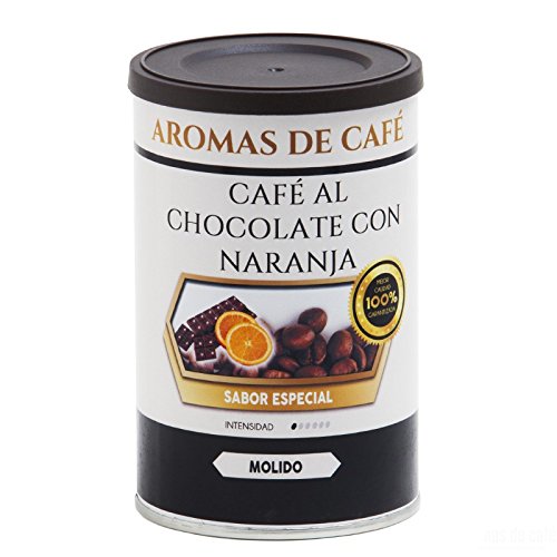 Aromas de Café - Café Tostado 100% Arábica Molido Chocolate y Naranja/Café Molido 100% Arábica Tostado Intensidad Suave Con Sabor Chocolate y Naranja, 100 gr