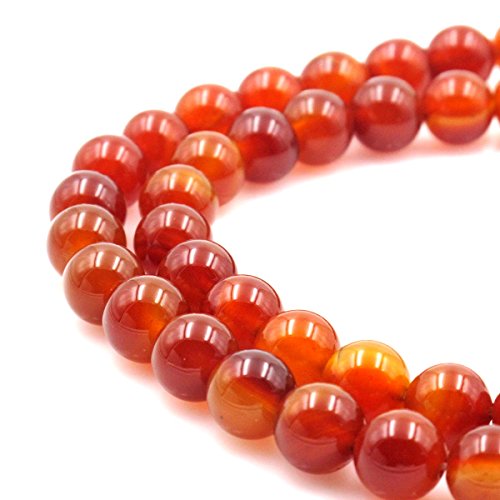 BRCbeads Red Carnelian Gemstone Round Loose Beads 12mm Approxi 15.5 inch 30pcs 1 Strand per Bag for Jewelry Making