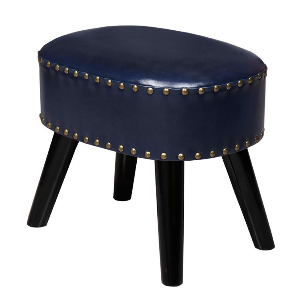 Tabouret de chaussure créatif à assise ovale gain de place bleu