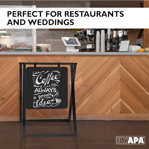image for Ilyapa Metal Double Sided Swinging Chalkboard Sidewalk Sign - 24 X 30 