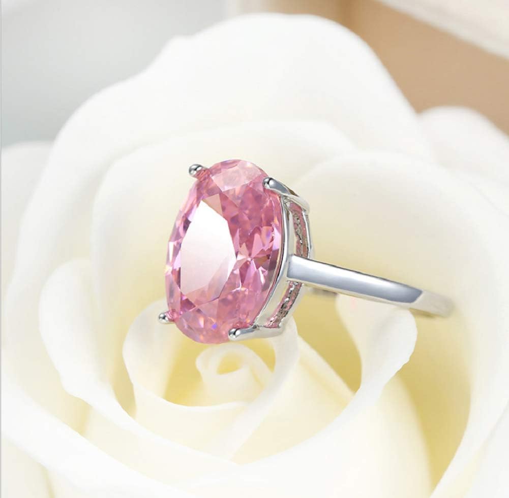 Women Fashion 925 Silver Oval Cut Pink Topaz Gemstone Ring Wedding Jewelry Size 6-10 - Image 4