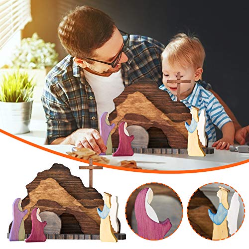 image for Celendi Easter Resurrection Clever Creations Scene Wooden Nativity Set