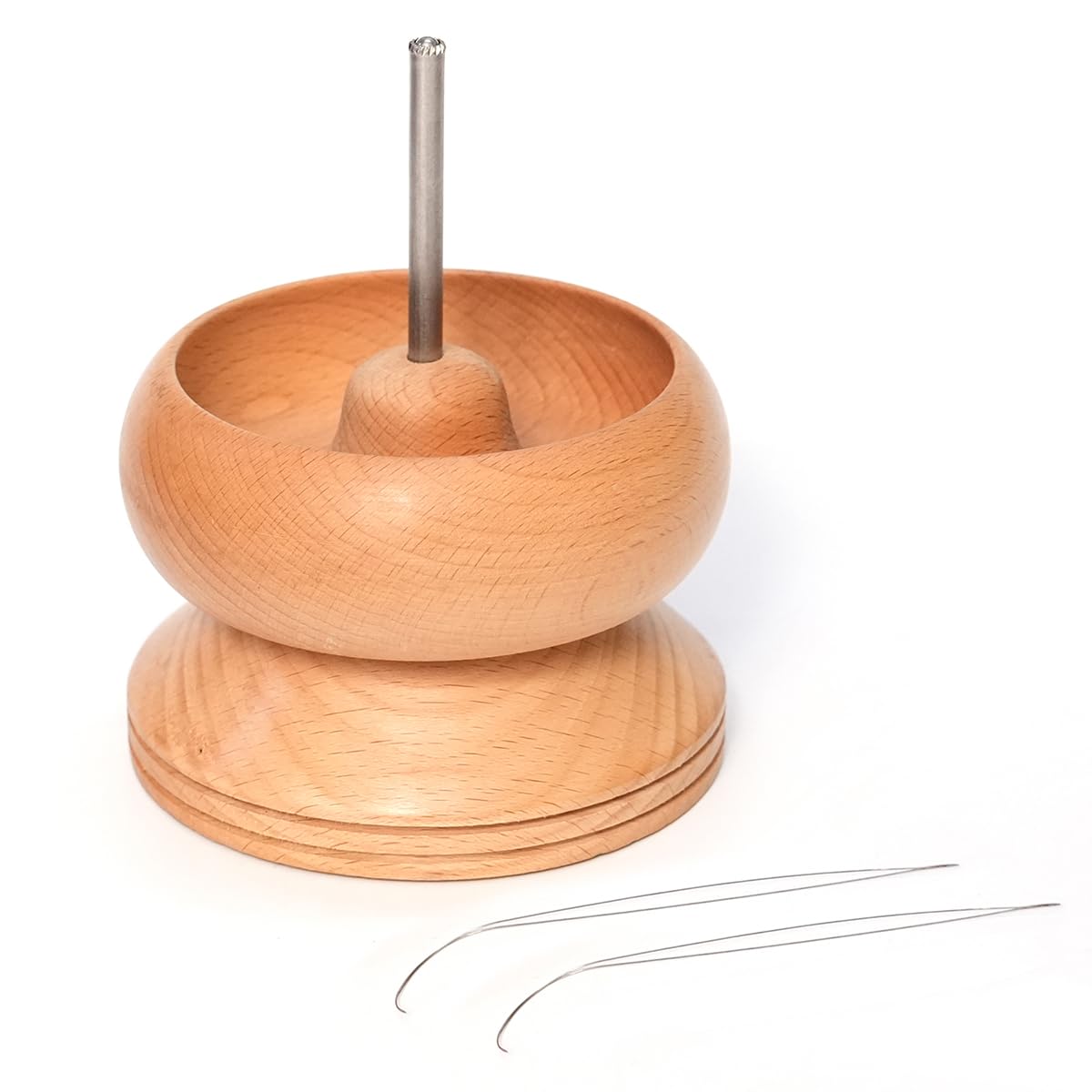 EmbroideryMaterial Spin n Bead Wooden Seed Beads Spinner Bowl for Bracelet, Jewellery Making, Necklace with 2 Pieces of Big Eye Curved Beading Needle Stringing Tool (Set of 1 with 2 pcs of Needles)-image-41