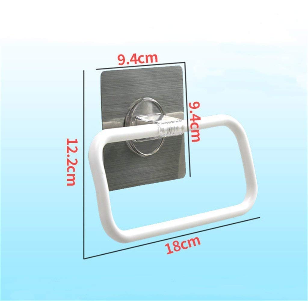 Zeinwap Self Adhesive Magic Sticker Series Plastic Towel-Napkin Holder Ring for Bathroom, Kitchen, Wash Basin (White, Pack of 1) 1