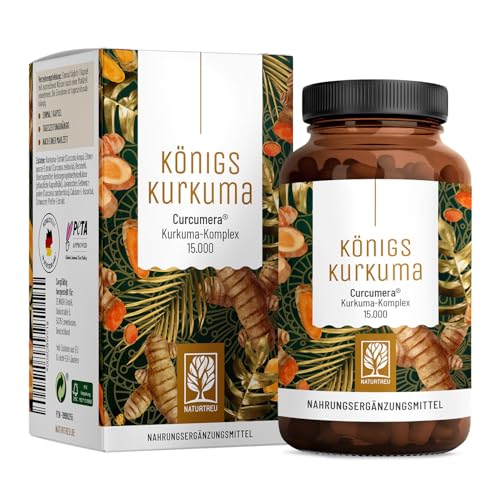 Kurkuma Kapseln hochdosiert: Extrakt einer Kapsel entspricht 15.000mg Curcuma - hochdosiert 95% Curcumin pro Kapsel - Kurkuma Komplex mit Piperin und Vitamin C - Vegan