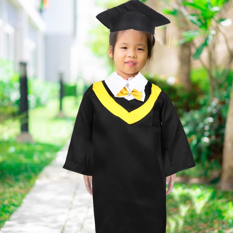 Gorra y vestido de graduación para niños disfraz preescolar con birrete de borla ajustable 3