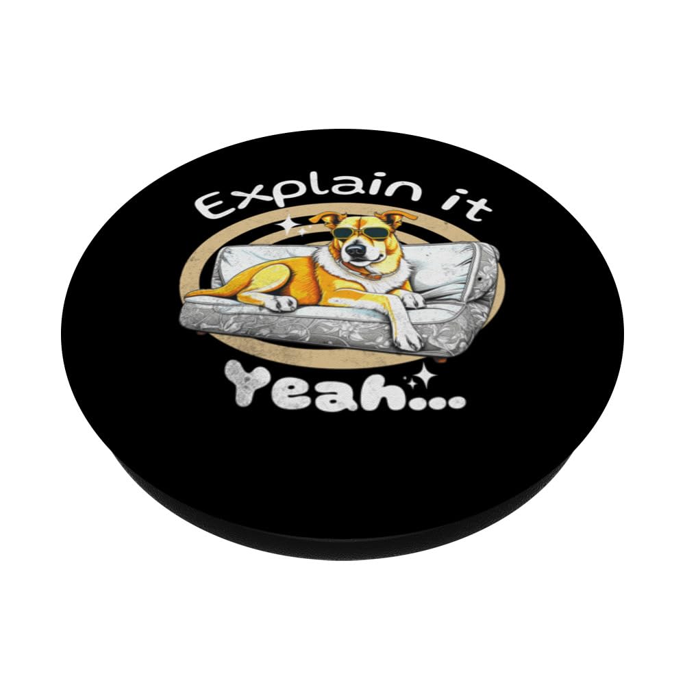 Explain It Yeah... Explains Everything for Sarcastic People PopSockets Swappable PopGrip, Black - Image 2