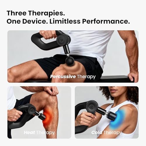 Image of BOB AND BRAD D6 Pro Max+ Massage Gun with Heat and Cold, Powerful Deep Tissue Percussion Massager with 16mm Amplitude, Professional Muscle Massager Gun for Athletes, Quiet Electric Handheld Massager