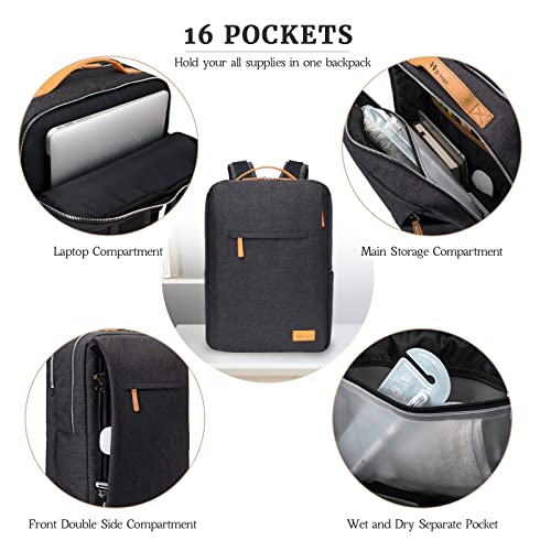 Hp hope Laptop Backpack for Women Travel Durable Backpacks Carry On, with USB Charging Port, Fits 15.6 Inch Laptop - Image 2
