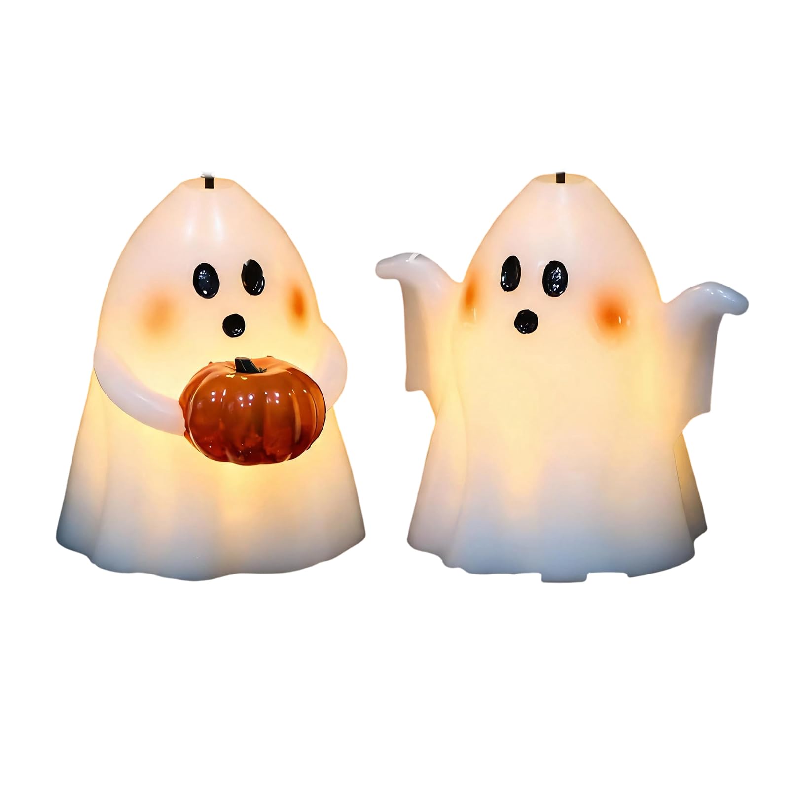 Limtula C Indoor Flameless Decor Set With Halloween Warm Glow For Tabletop Mantel Shelf Window Enterpiece, Home Seasonal Accent Halloween Flameless Set Warm Glow Tabletop Mantel Shelf Window Display