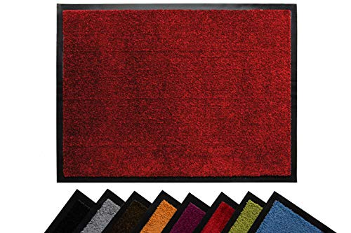 Tesar - Felpudo Norton resistente Entrada a casa | Alfombra Exterior para Puerta entrada casa, Impermeable, Lavable, acolchado, antideslizante, Pasillo, Cocina, Dormitorio (Rojo, 40 x 60 cm)