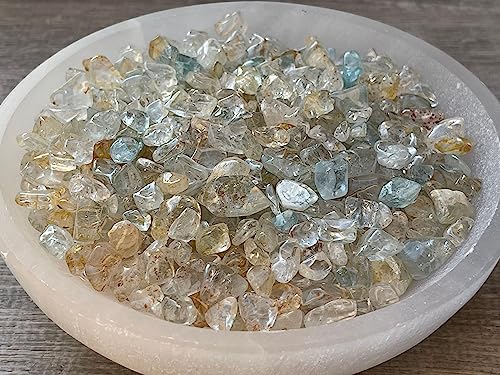 Image of GAF TREASURES 2 oz Lot Natural Semi Tumbled Lemon Topaz Gemstone Chips, Lemon Topaz Crushed Mini Crystals, Undrilled Crystal Chips