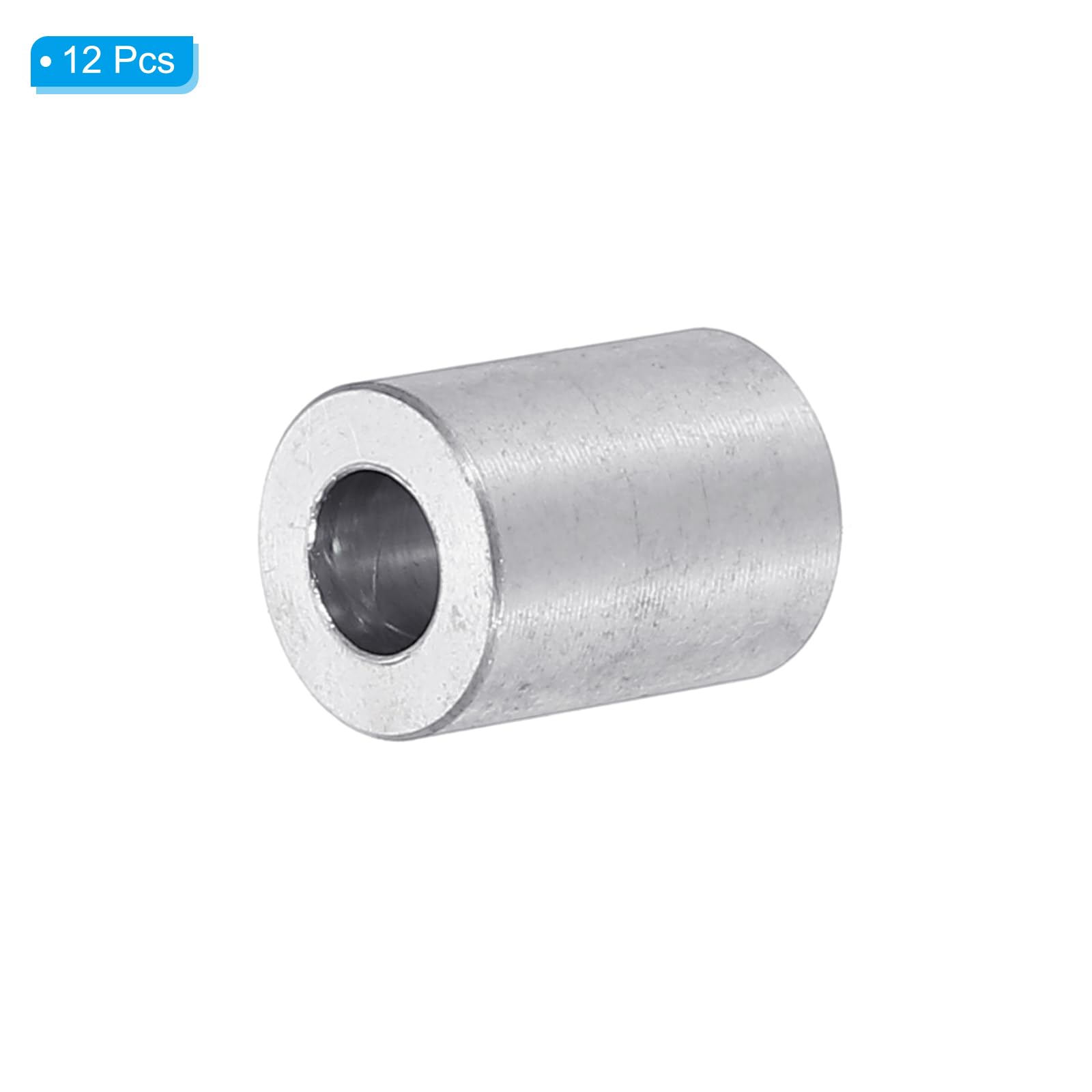 PATIKIL M6 Aluminum Spacers, 12pcs 1/4" x 1/2" Round Metal Spacers for 1/4 or M6 Screw Bolts - Image 3