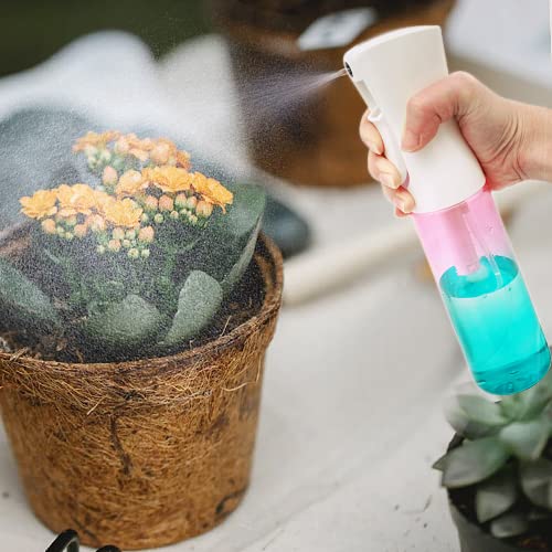 Cosywell Hair Spray Bottle Empty Plastic Trigger Spray Bottle Refillable Fine Mist Sprayer Bottle 2 Pack 10oz /300ml for Hair Styling Cleaning Garden Continuous Water Mister (GradientPinkBlue+GradientPinkBlue)
