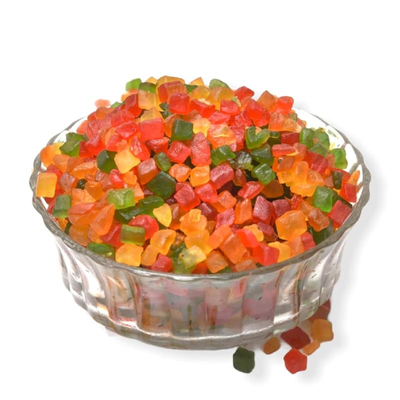 Image of RR NUTS Mix Tutti Frutti Cherry 500gm| Tuti Fruity Fresh Cherries For Cakes & Cookies Decoration | Fresh Fruits - Multi Colour | Tasty and Healthy Cherry