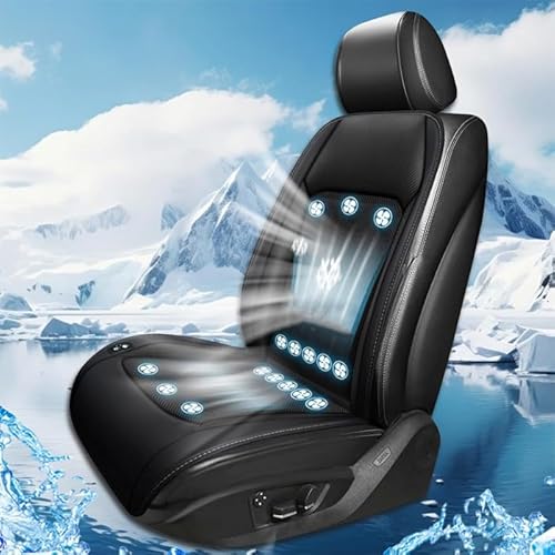 車 シートクーラー カバー ファン付き クッション 16個ファン 12V用 シガーソケット 後付け クールシート 風量調整機能付き シートクッション ひんやり メッシュ 冷感 空調服 カー用品 汎用 ハイエース NV350 サクシード ノア ヴォクシーなど