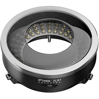 Mulcort Microscope Polarized Optical System LED Lighting Ring Light, 96 Pieces LED Light Beads, Anti-Glare Light Source for M