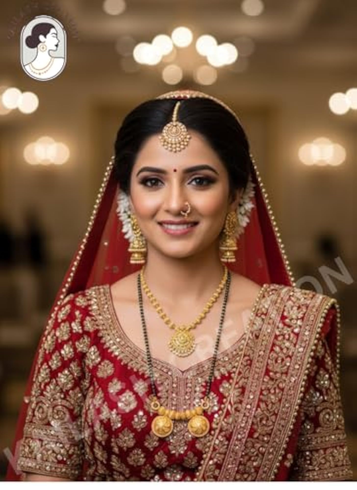 Traditional Gold Plated Black Beads Mangalsutra Tanmaniya Necklace