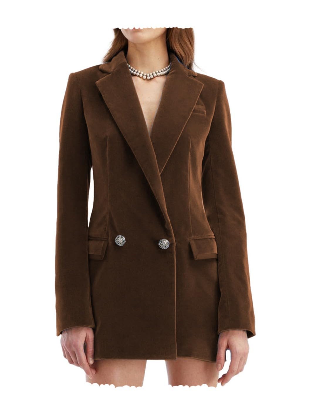 Womens Velvet Blazer Suit Jacket Long Sleeve Blazer Flat Fleece Winter Dressy Workout Outfit