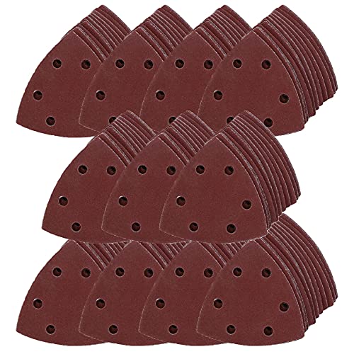 Disques abrasifs triangulaires 90 mm grain 120 auto-agrippants pour ponçage bois et métal