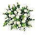 SHUOTAO Artificial Flowers Fake Silk Rose for Decoration 33 Heads Small Roses Blooming Faux Flower Bouquet with Stem for DIY Vase Home Wedding Party 3 Pack White