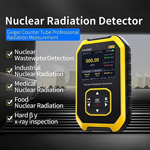 Image of Geiger Counter Nuclear Radiation Detector - Radiation Dosimeter with LCD Display, Portable Handheld Beta Gamma X-ray Rechargeable Radiation Monitor Meter, 5 Dosage Units Switched