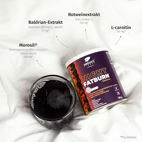 Nature's Finest by Nutrisslim Night Burn Extreme, die Nacht Stoffwechsel Beschleunigen Formel mit Morosil (400 mg), L-Carnitin – Fördert Einschlafhilfe mit Baldrian - Natural, Glutenfrei – Bild 6