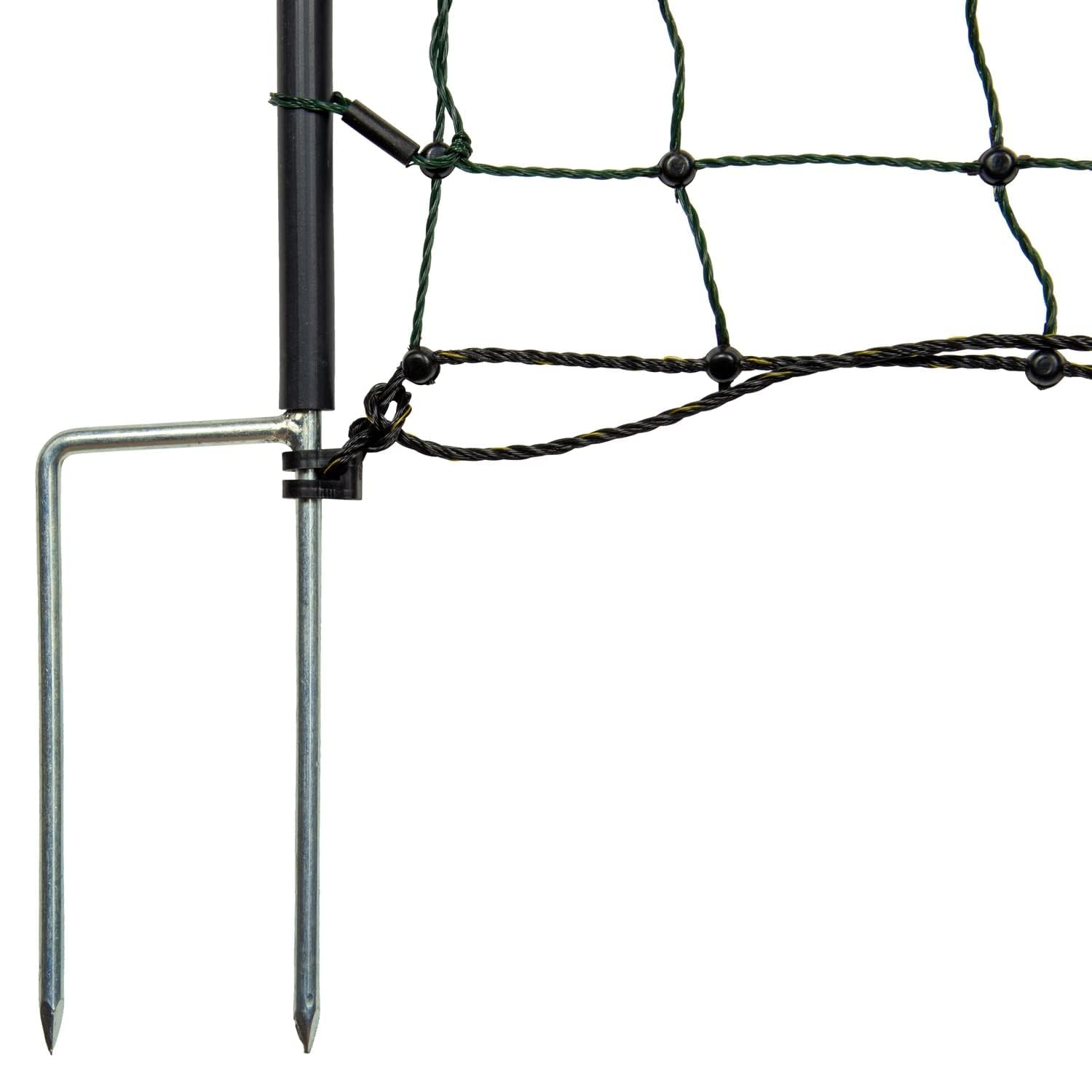 horizont Hundezaun easyLine, 50m lang, 110cm hoch - mobiler Zaun ohne Strom, 14 PVC-Pfähle mit Doppelspitze, Hundezaun Camping, Gartenzaun, grün