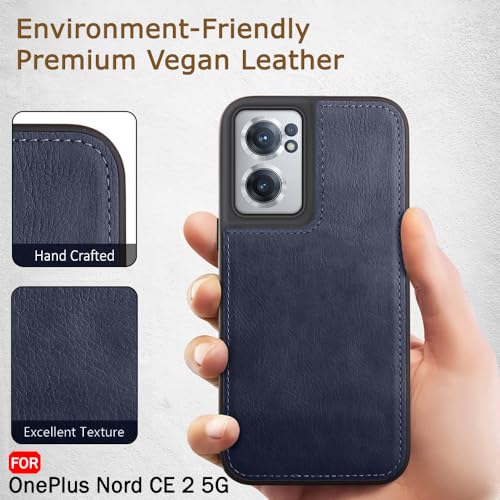 Image of TheGiftKart Genuine Leather Finish Back Cover Case for OnePlus Nord CE 2 5G|Shockproof Design|Raised Edges for Camera & Screen Protection|Stunning Minimalist Cover for OnePlus Nord CE 2, Black