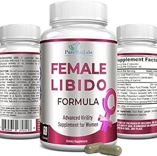 Female Libido Formula, Advanced Virility Supplement for Women with Epimedium Horny Goat Weed, Maca, Tribulus, Ginseng for Desire, Energy, Non-GMO, 60 Capsules