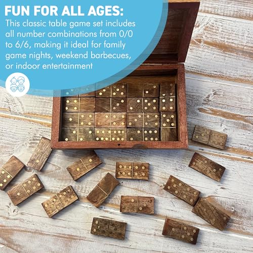 Juego de domino de madera artesanal elegante miniatura 6