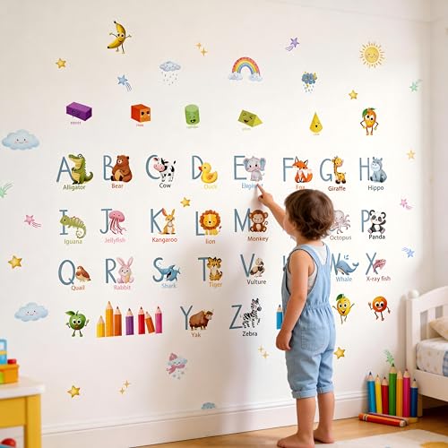 Vinilos Decorativos Infantiles Animal Alphabet 64 Pcs