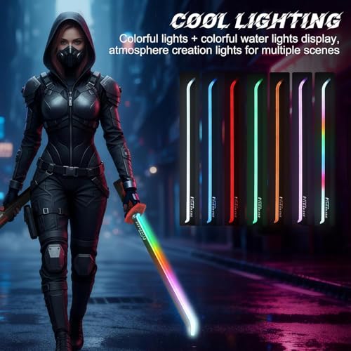 Image of BUQARO LED Sword with Smoke & Spark Effects, 7-Color Light Blade with Sound FX, Anime-Inspired Cosplay Katana for Roleplay, Halloween, Parties, Collectors, and Display