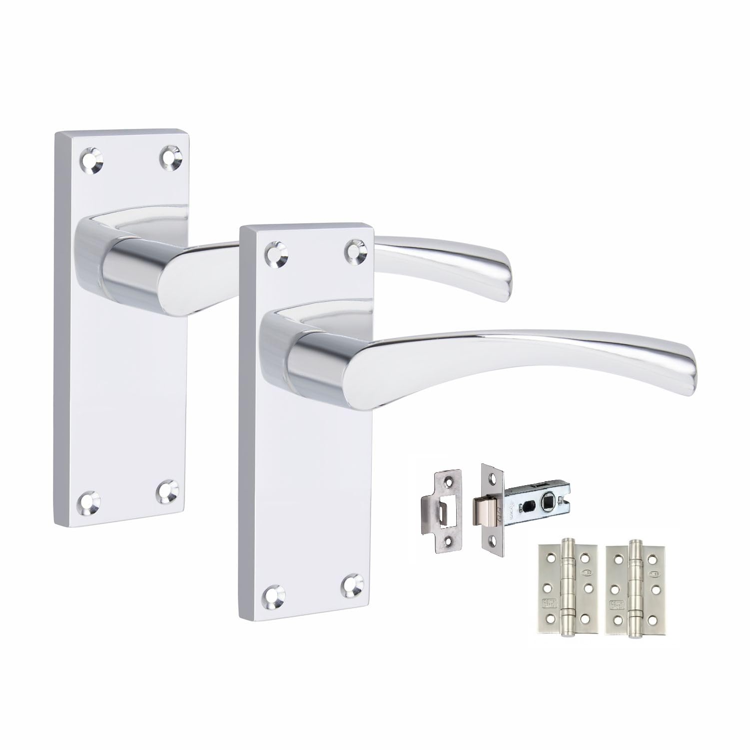 Golden Grace - Astrid Door Handle - Victorian Scroll - Polished Chrome - 120 x 40mm
